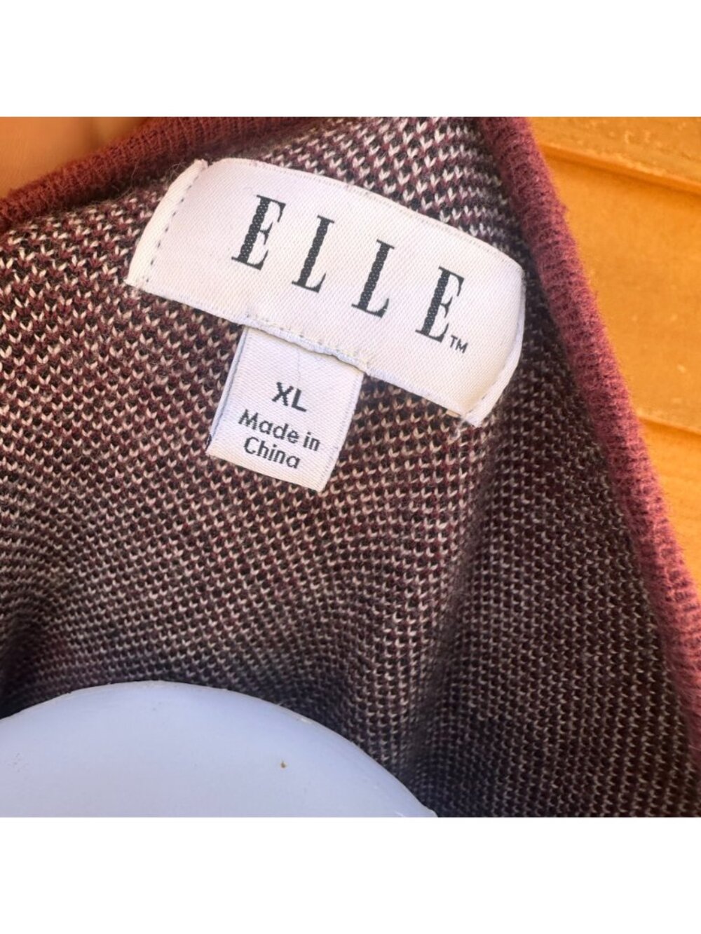 Plaid Open Front Cardigan Jacket By Elle Size XL Burgundy & Black Tones - Picture 2 of 8